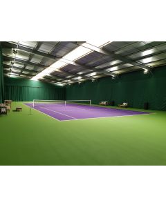 Indoor tennis court drapes