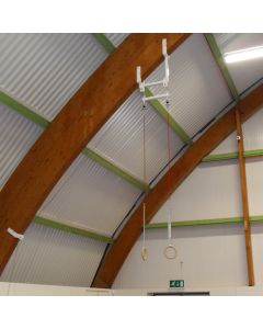 Roof mounted height adjustable gymnastics handrings from Continental Sports Ltd