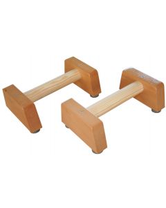 Timber balancing bars / parallelettes for handstand balance training from Continental Sports Ltd - SHORT version