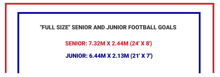 Full size football goal sizes