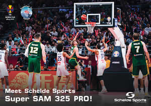 Super SAM 325 PRO from FIBA 1 portable basketball goal from Schelde Sports